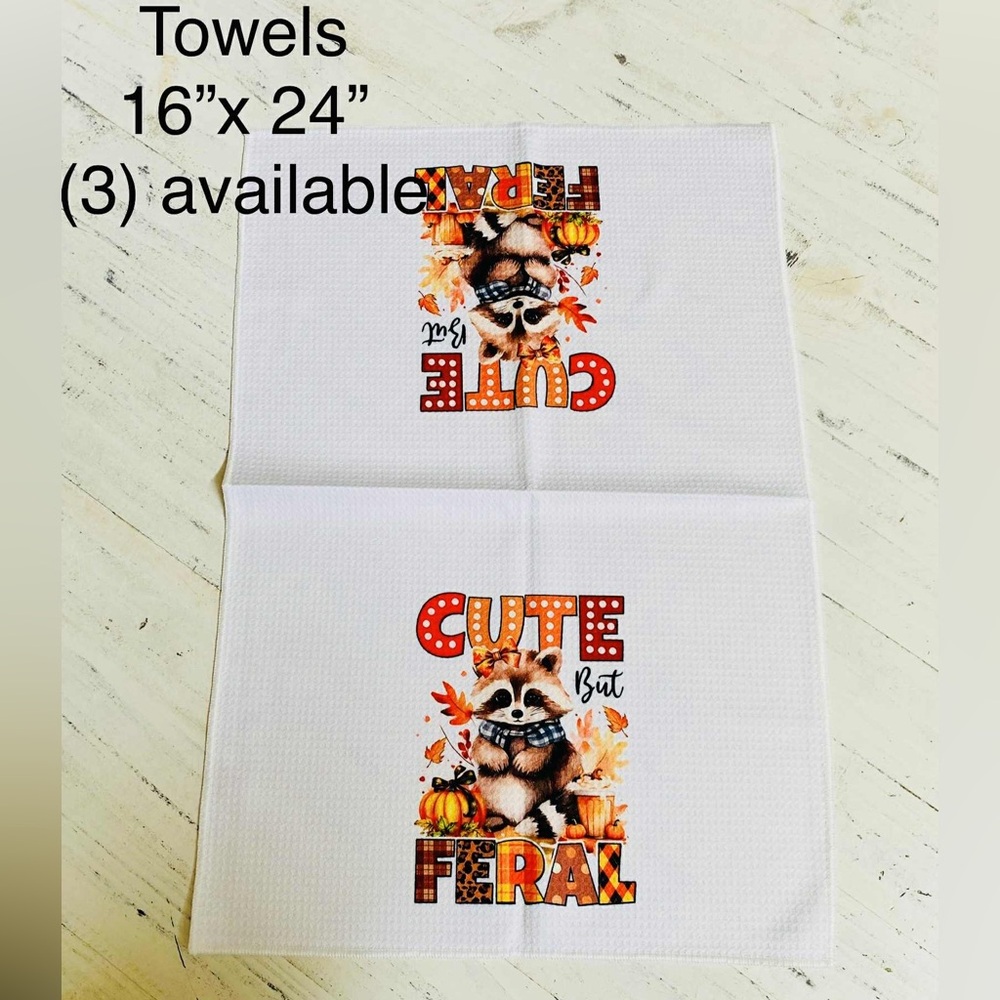 Cute But Feral Kitchen Towels